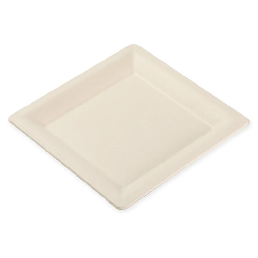 8x8" Disposable Bamboo Square Plates -50 Plates