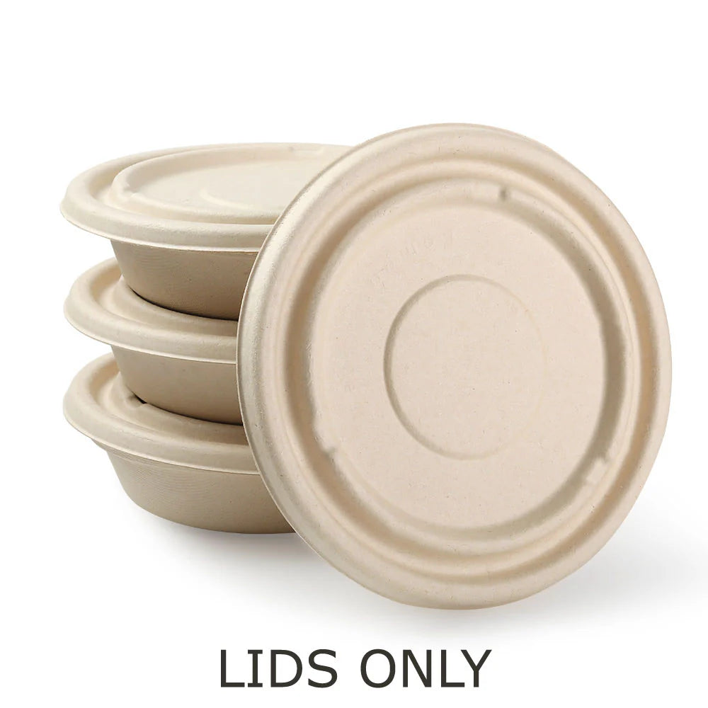 32oz Disposable Bamboo Round Lids - 50 Lids