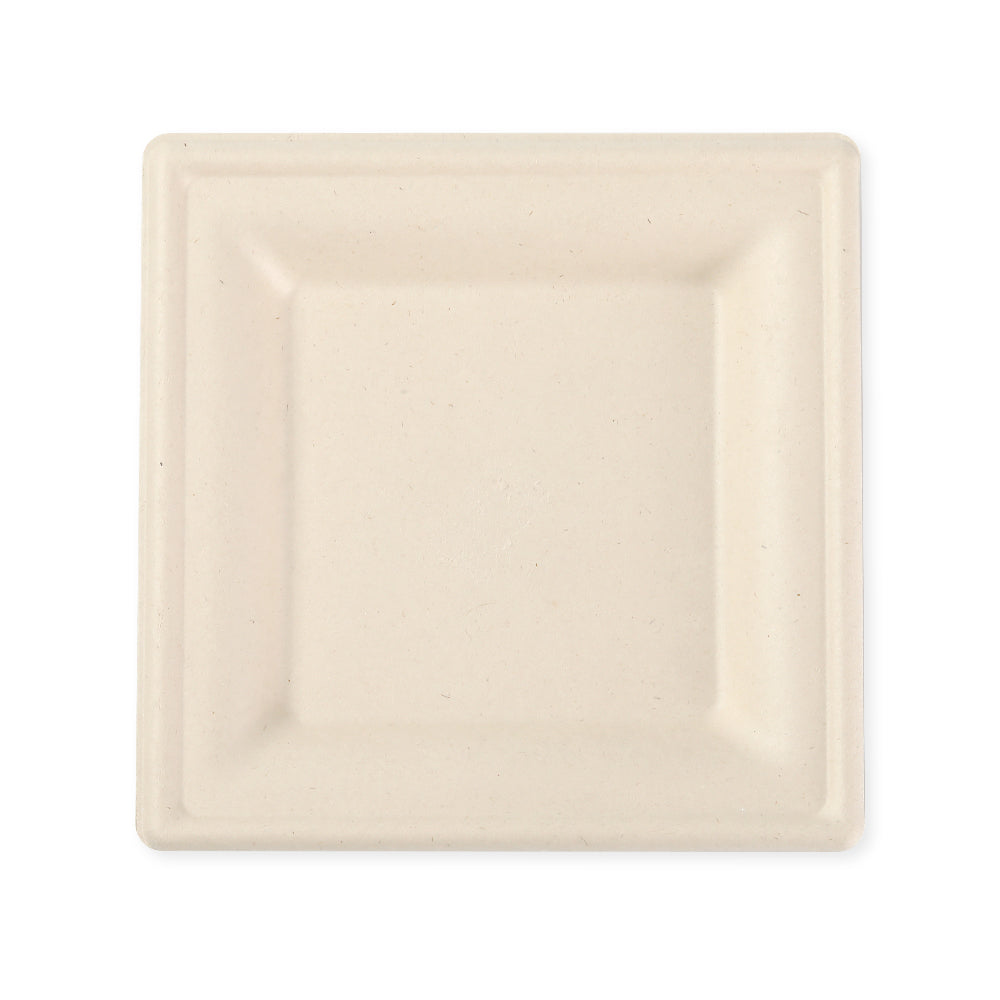 10x10" Disposable Bamboo Square Plates - 500 Plates