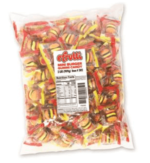 Efrutti Gummi Mini Burger Laydown Bag 101pc