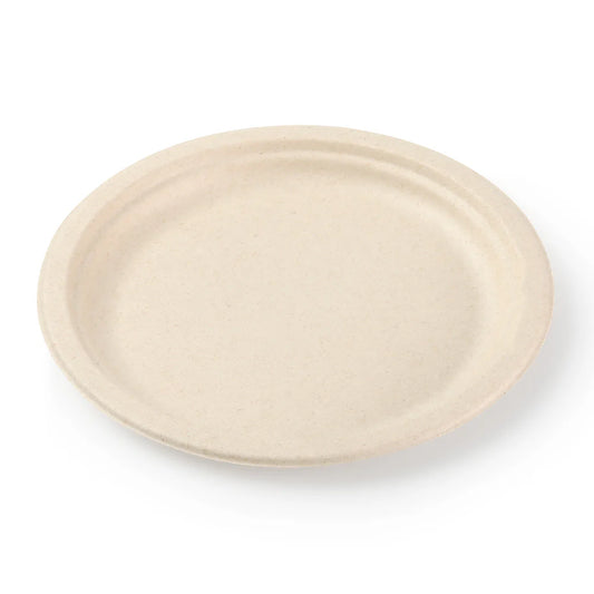 9" Disposable Bamboo Round Plates - 125 Plates