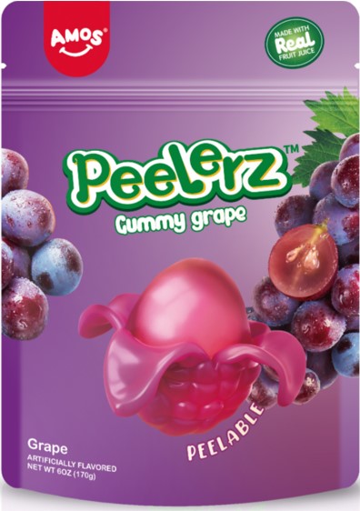 Amos Grape Gummy Peelerz 6oz 12ct Case