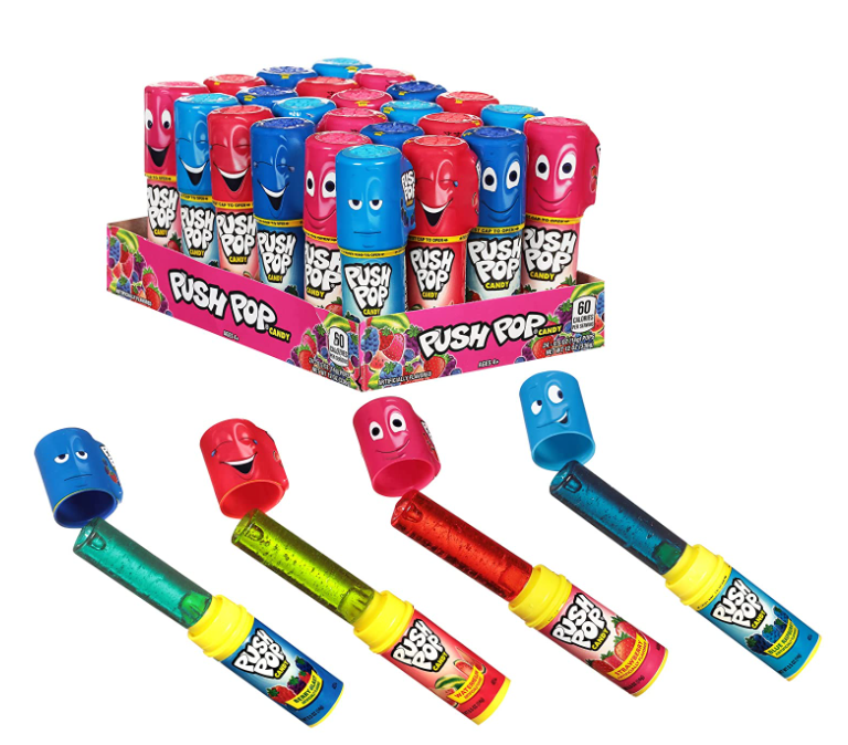 The Bazooka Company Push Pop Fruit Frenzy 24ct