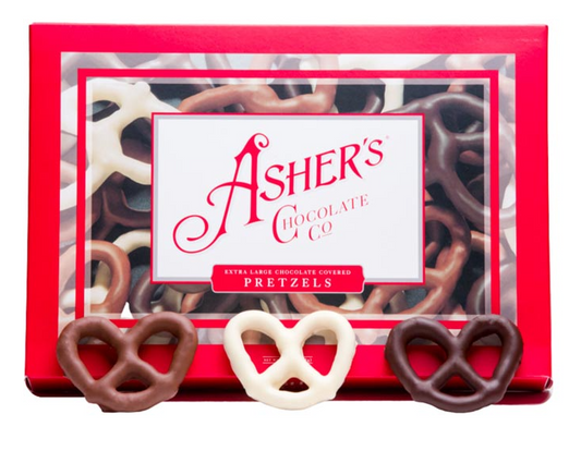 Asher Assorted Milk, Dark, White Chocolate Pretzel 14.4oz 12ct