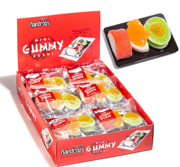 Raindrops Gummy Mini Candy Sushi 1.4oz 12ct