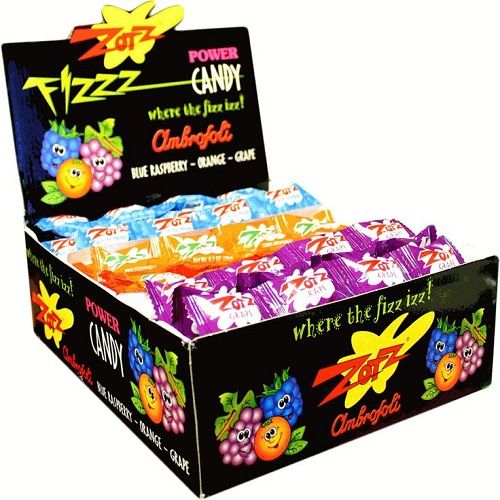 Zotz Blue Raspberry, Orange, Grape 48ct