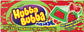 Hubba Bubba Max Gum 5 Pc Strawberry Watermelon 18ct