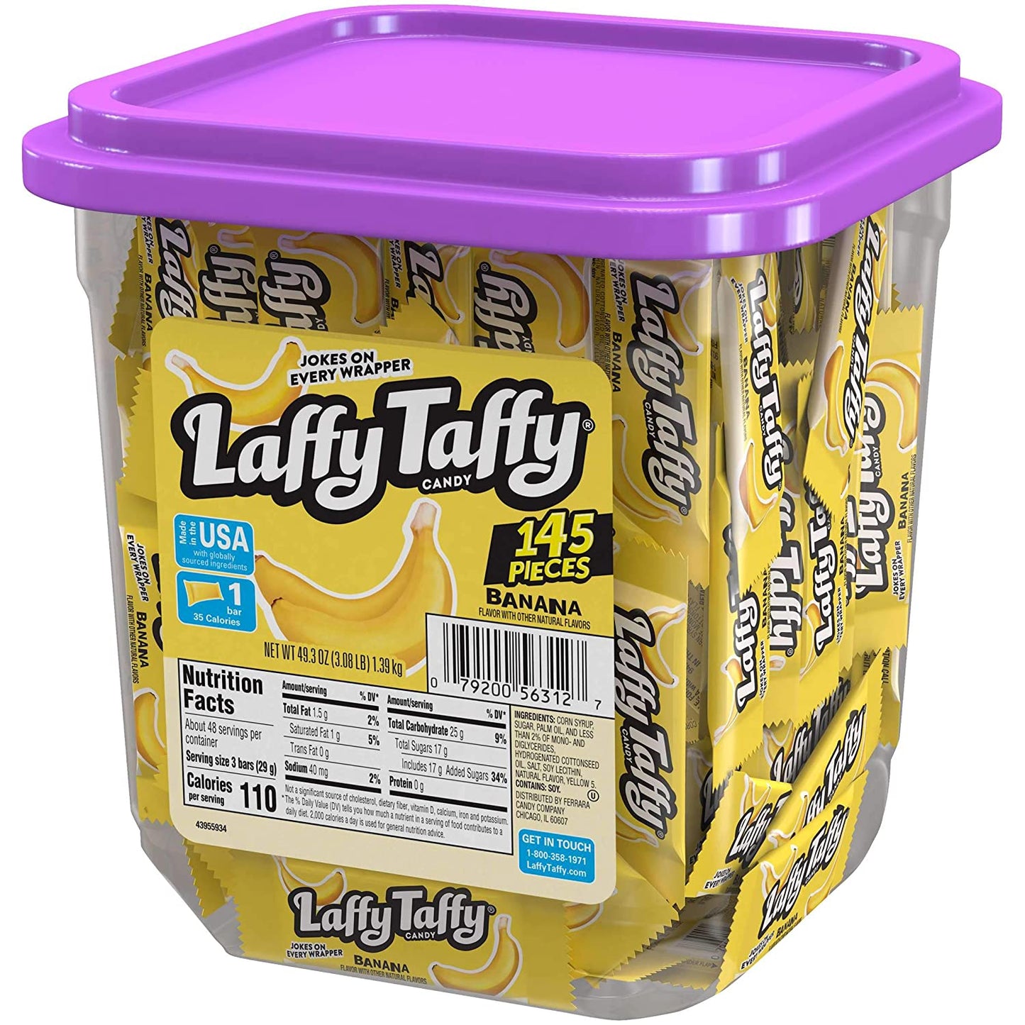 Laffy Taffy Banana 145ct Tub