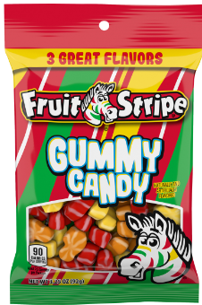 Ferrara Fruit Stripe Gummy Peg Bag 3.25oz 12ct