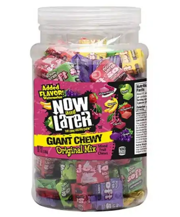 Now & Later Jars Giant Soft Assorted 120ct 38oz