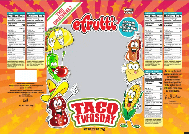 Efrutti Gummi Taco Twosday Bag 12ct case