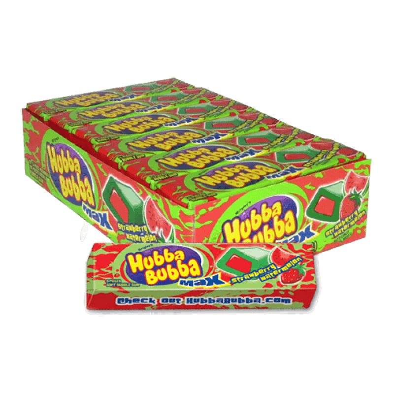 Hubba Bubba Max Strawberry Watermelon 5 piece Bubble Gum 18ct-online-candy-store-55135