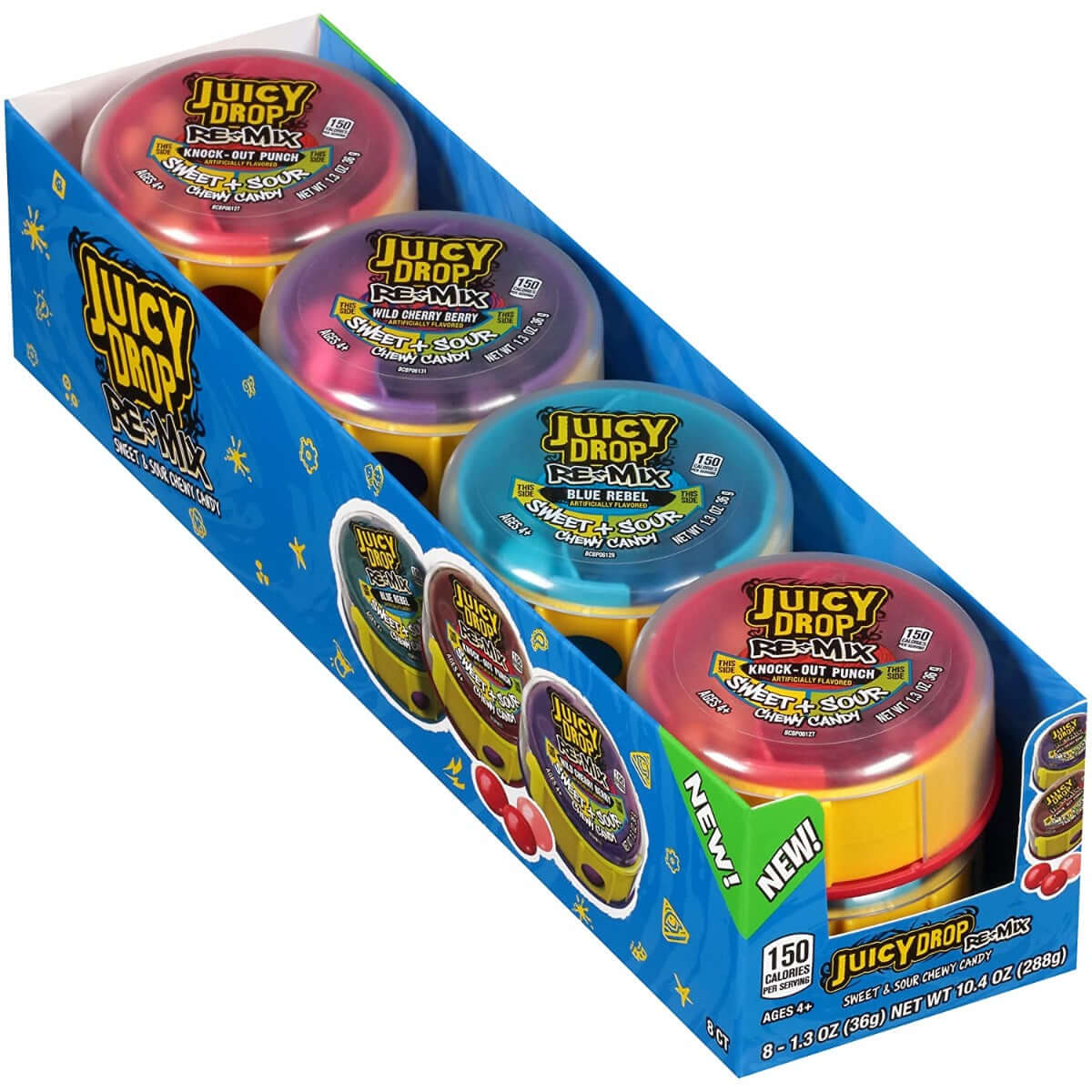 Topps Juicy Drop Re-Mix Sweet & Sour Candy 8ct