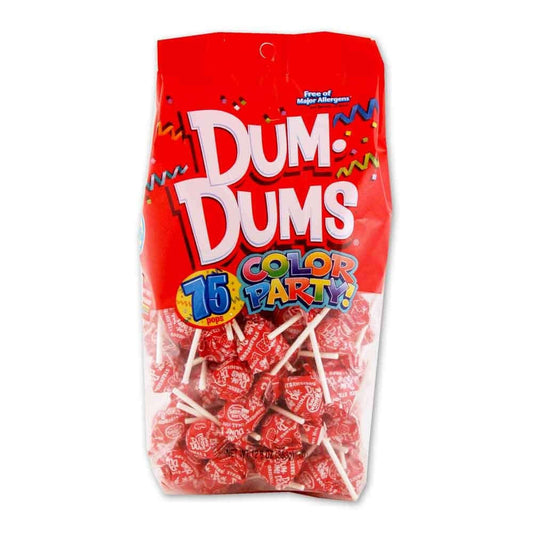 Dum Dums Lollipops Color Party Red Strawberry Flavor 12.8 oz Bag 4ct-online-candy-store-8000