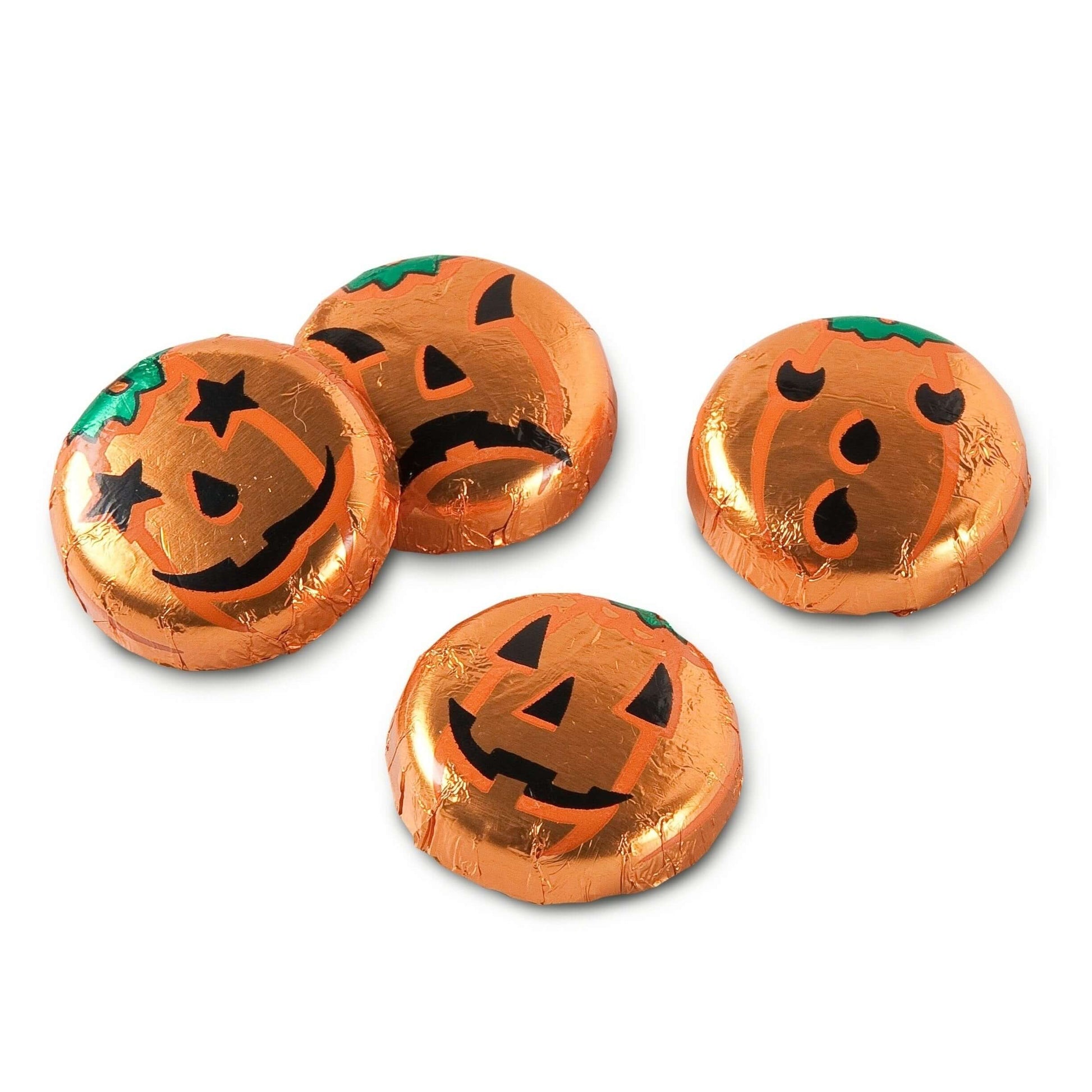 Foiled Solid Milk Jack O Lantern Discs 10lb-online-candy-store-81000