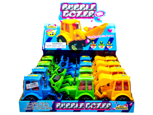 Kidsmania Bubble Dozer Bubblegum Filled Construction Trucks 12ct-online-candy-store-532